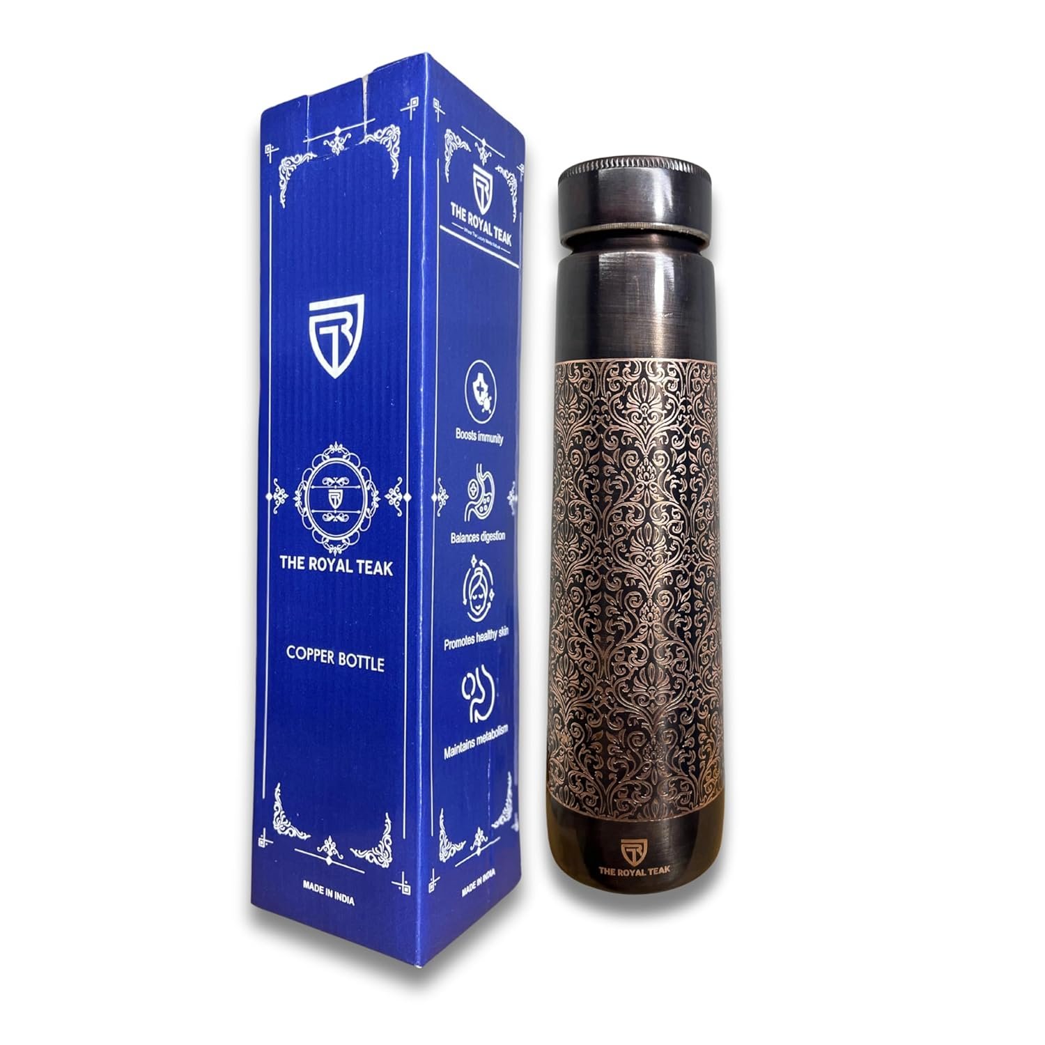 Ayurveda Inspired Antique Copper Bottle (950ml)